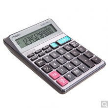 得力(deli)可查數(shù)后退修正語音計算器 真人語音播報計算機 銀色1554