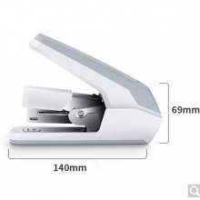 得力(deli)省力結(jié)構(gòu)訂書(shū)機(jī)/裝訂器 一指按壓 適配12#釘 白色0477