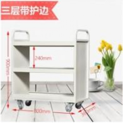 檔案室專用書(shū)車三層移動(dòng)平板車小推車